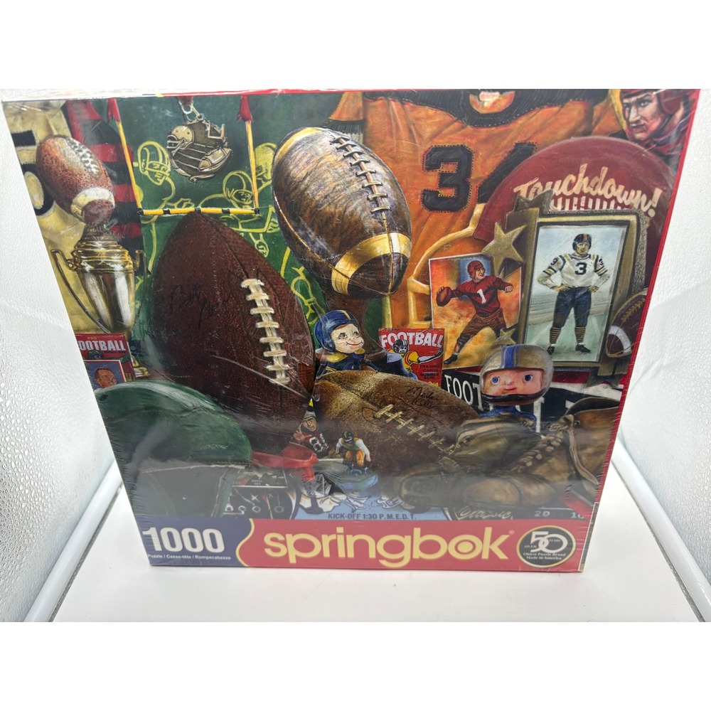 Springbok Vintage Football 1000 Piece Jigsaw Puzzle Retro Sports  Collage